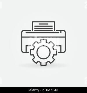 Printer Repair vector concept icon or sign in outline style Stock Vector