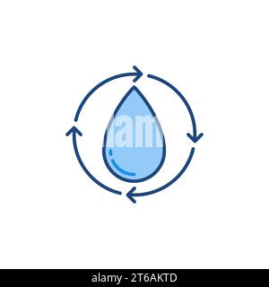 Arrows with Water Drop inside vector Water Treatment concept colored icon or symbol Stock Vector