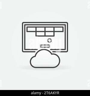 Cloud Gaming line icon. Vector gaming on demand concept outline symbol Stock Vector