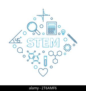 STEM modern vector concept illustration in thin line style Stock Vector