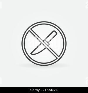 Do not use or open with Knife outline vector concept icon or design element Stock Vector
