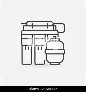 Reverse Osmosis Water Filtration System outline vector concept icon or design element Stock Vector