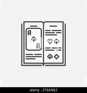 Poker Book concept vector icon or symbol in thin line style Stock Vector