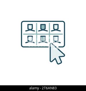 Mouse Click on Online Meeting button vector concept colored icon or design element Stock Vector