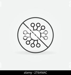 Stop Microbe vector concept icon or sign in outline style Stock Vector