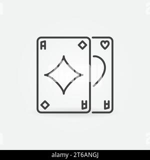 Pair of Aces vector outline Poker Card Game concept icon or design element Stock Vector