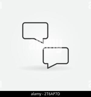 Two Speech Bubbles vector concept thin line icon or symbol Stock Vector