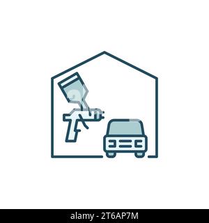 Vector Auto Body Painting concept colored icon or logo element Stock Vector
