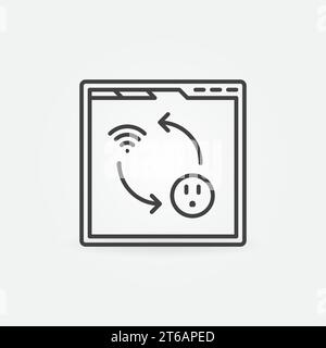 Web page with US wifi smart socket app vector outline concept icon Stock Vector