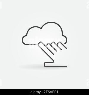 Hand with Cloud outline icon. Vector Cloud Computing concept sign in thin line style Stock Vector