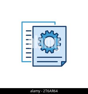 Documents With Gear vector concept creative icon or symbol Stock Vector