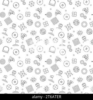 VR Technology vector concept minimal seamless pattern in outline style Stock Vector