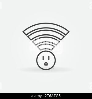 US Wi Fi Smart Socket vector outline concept icon or logo element Stock Vector