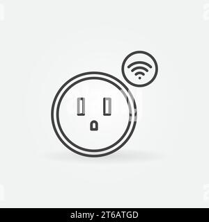 Wi-Fi US smart socket vector outline icon or symbol Stock Vector