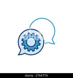 Speech Bubbles with Cog Wheel vector concept icon or logo element Stock Vector