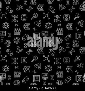 Vector Cloning concept dark linear seamless pattern Stock Vector