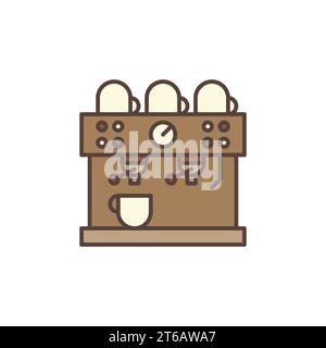 Coffee Machine maker concept brown icon or logo element Stock Vector