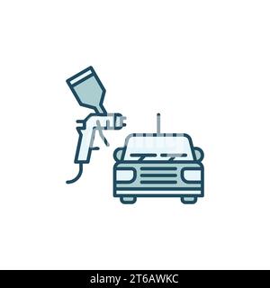 Auto Body Painting concept vector colored icon or logo element Stock Vector