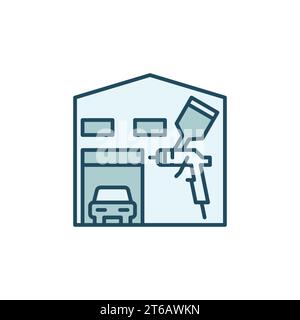 Auto Body Painting Garage vector concept modern icon or design element Stock Vector