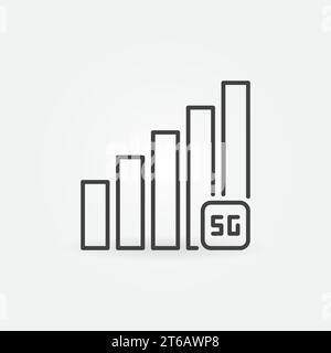 5G Network Signal vector concept icon or symbol in thin line style Stock Vector