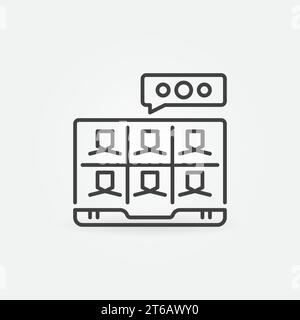 Online Communication via Laptop outline vector concept icon or design ...