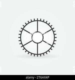 Outline Gear or Cog vector concept icon or symbol Stock Vector