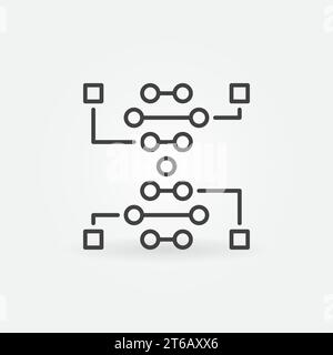 Genetic Engineering vector outline icon. DNA concept linear sign Stock Vector
