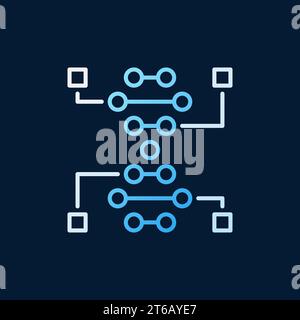 Genetic Engineering vector colored line icon - DNA concept outline symbol on dark background Stock Vector