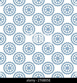 Cog wheels or Gears vector geometric seamless pattern Stock Vector