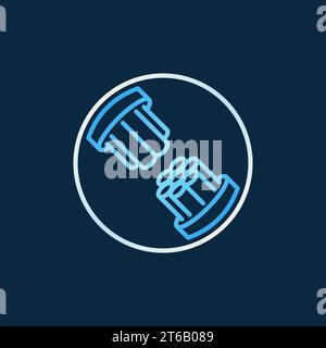 Vector optical fiber in circle colored icon in outline style on dark background Stock Vector