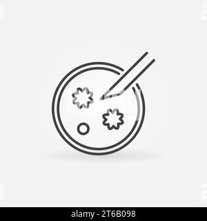 Petri Dish vector concept icon or symbol in thin line style Stock Vector