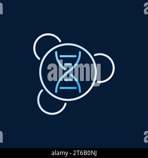 DNA in Molecule vector colored outline icon or design element on dark background Stock Vector
