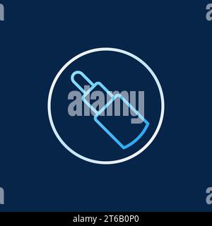 Simple Fiber optic cable in circle vector modern outline icon on dark background Stock Vector