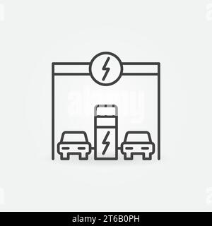 Public EV Charging Network vector concept icon or sign in outline style Stock Vector