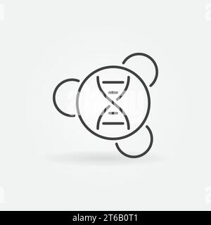 DNA in Molecule vector minimal icon or sign in thin line style Stock Vector
