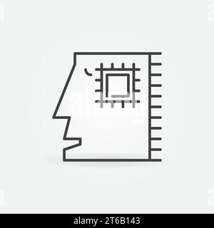 Microchip abstract linear vector logo. Microprocessor plain icon ...