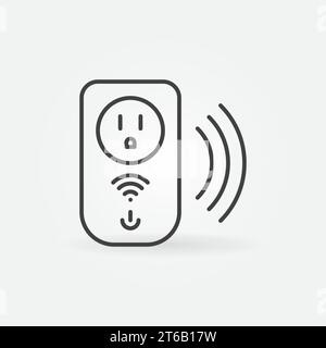 Vector Wi-fi US Smart Socket concept outline icon or design element Stock Vector