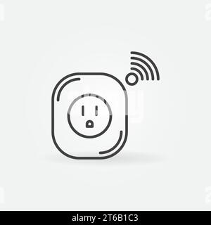 USA Smart Socket vector concept icon or symbol in outline style Stock Vector