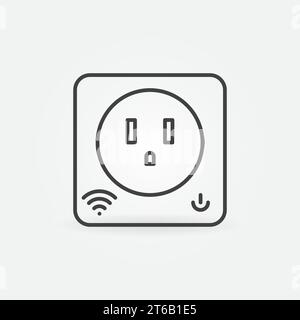US Smart Socket vector simple icon or symbol in thin line style Stock Vector