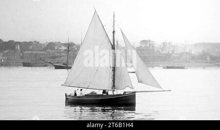 Sailing boat, Granton near Edinburgh, early 1900s Stock Photo