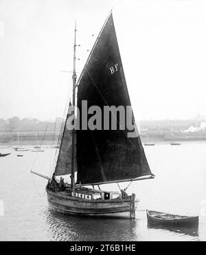 Fishing boat, Granton near Edinburgh, early 1900s Stock Photo