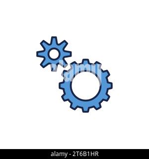 Spur Gears vector concept blue icon or logo element Stock Vector
