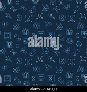 Cloning vector dark creative seamless pattern in outline style Stock Vector