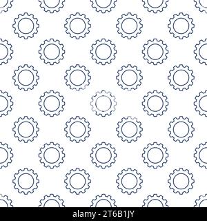 Seamless vector minimal geometric pattern with Cog Wheels or Gears Stock Vector