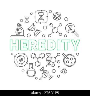 Heredity vector round outline concept minimal illustration or symbol Stock Vector