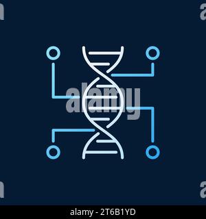 Genetic Testing vector colored outline icon. DNA concept line sign on dark background Stock Vector
