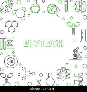 Biotech concept creative outline frame. Vector illustration Stock Vector