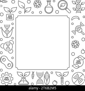 GMO Free vector square concept outline minimal frame or illustration Stock Vector
