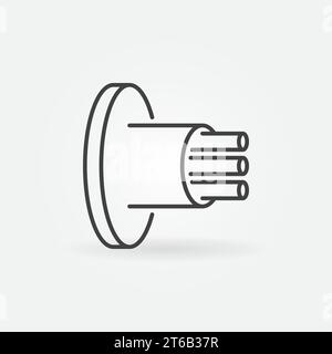 Fiber Optic Cable vector concept icon in outline style Stock Vector