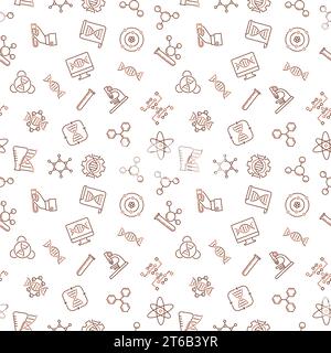 Vector Genetics outline minimal seamless pattern or background Stock Vector